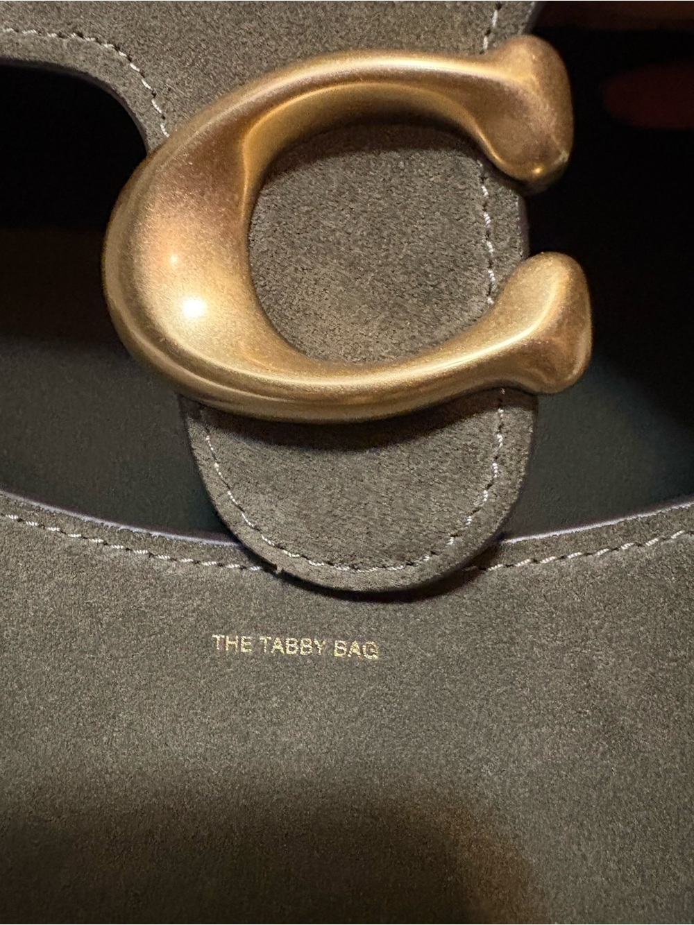 Coach Suede Soft Tabby Bag in Olive Green with Gold Tone Hardware - Picture 4 of 5